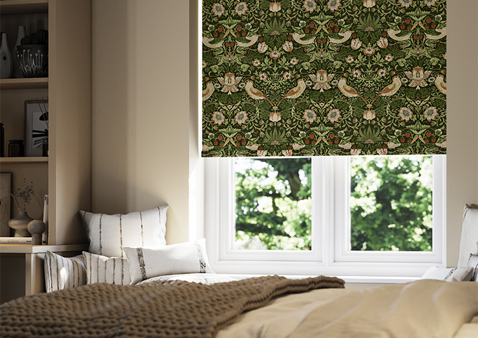 William Morris At Home Strawberry Thief, Nettle - Roller Blind - Image 5